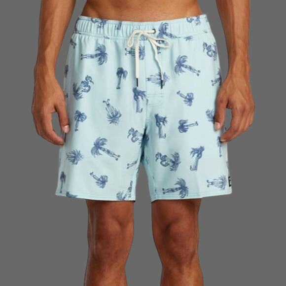 RVCA Pommier Palms 17” Boardshorts Blue Haze XL AVYBS00366 NWT $60 MSRP - Picture 8 of 9